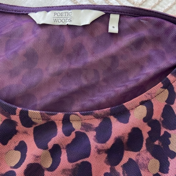Anthropologie Poetic Woods Animal Print Mesh Long Sleeve Top NWOT Size S… - Picture 5 of 10